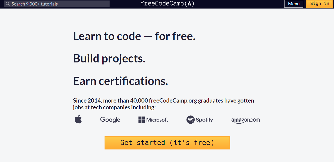 freeCodeCamp أفضل المواقع لتعلم البرمجة في عام 2023